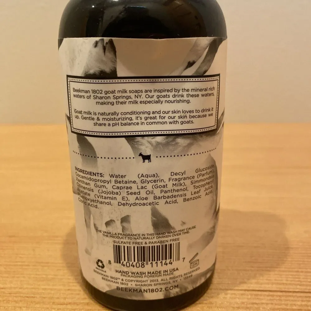 Beekman 1802 Goat Milk Hand Wash‎ Vanilla Absolute 12.5 Oz.